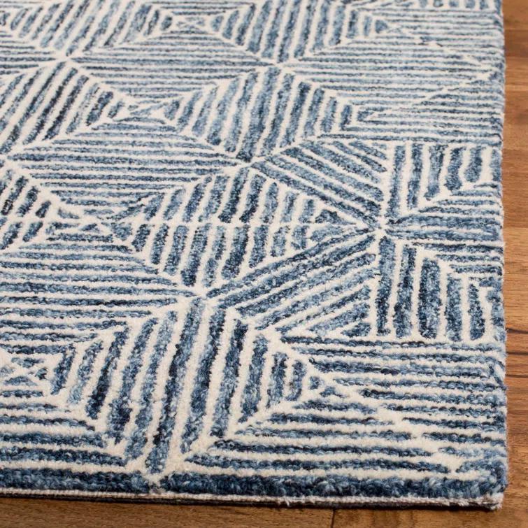 Abstract ABT763 Handmade Indoor Area Rug - Blue - 6'x6' - Safavieh