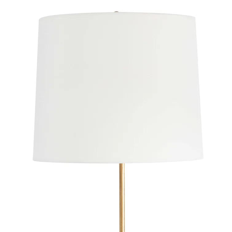 Parasol Black and Gold Leaf Table Lamp with Linen Shade
