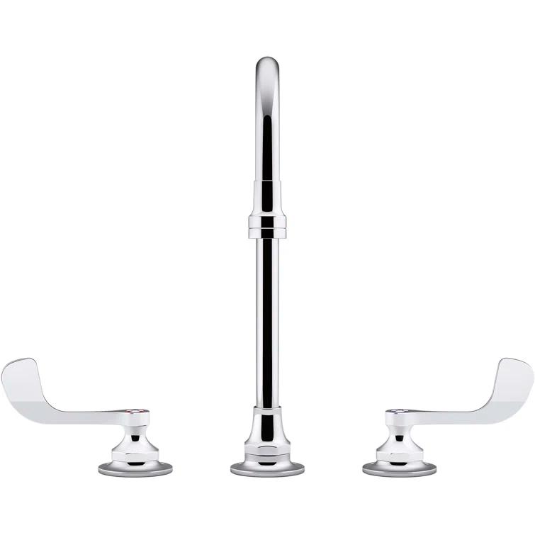 Triton Bowe 0.5 GPM Widespread Bathroom Sink Faucet with Laminar Flow, Gooseneck Spout and Wristblade Handles, Drain Not Included