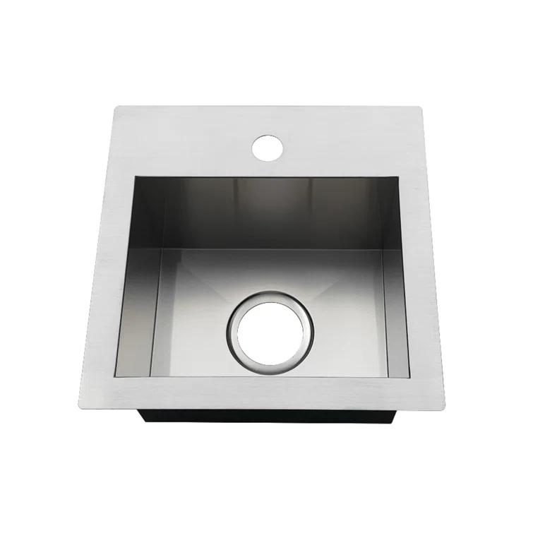 Kingston Brass Uptowne 15-Inch Single Bowl Dual Mount Kitchen Sink
