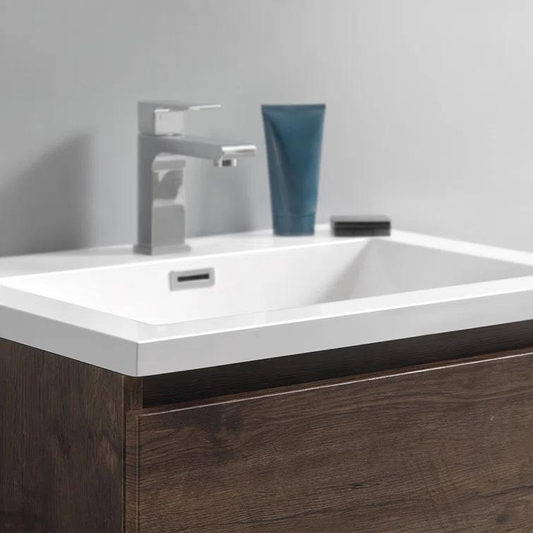 Lazzaro 24" Freestanding Modern Bathroom Vanity with Integrated Single Sink - Faucet Not Included