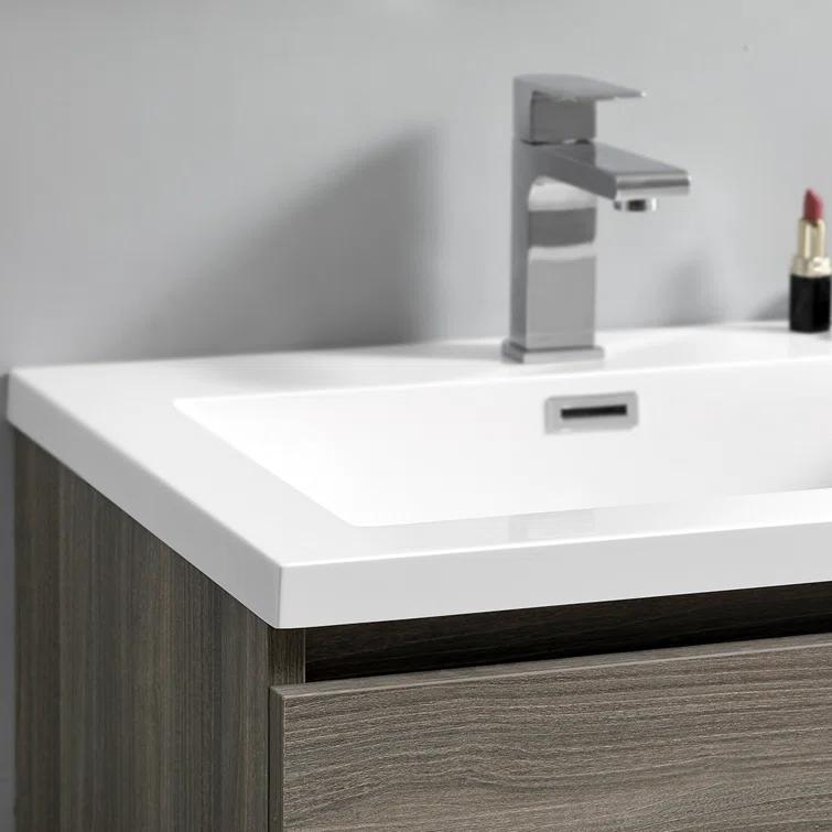 Lazzaro 24" Freestanding Modern Bathroom Vanity with Integrated Single Sink - Faucet Not Included