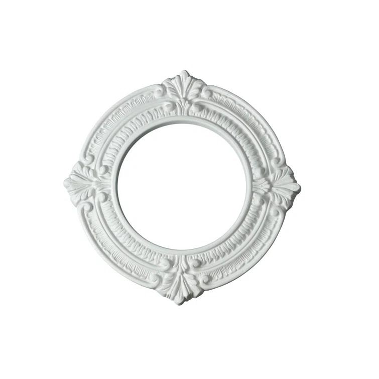 White Ceiling Medallion Urethane Recessed Trim 6" ID X 10" OD