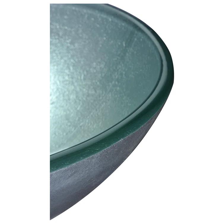 Spirito Silver/Green Circular Vessel Bathroom Sink