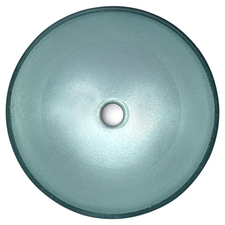Spirito Silver/Green Circular Vessel Bathroom Sink