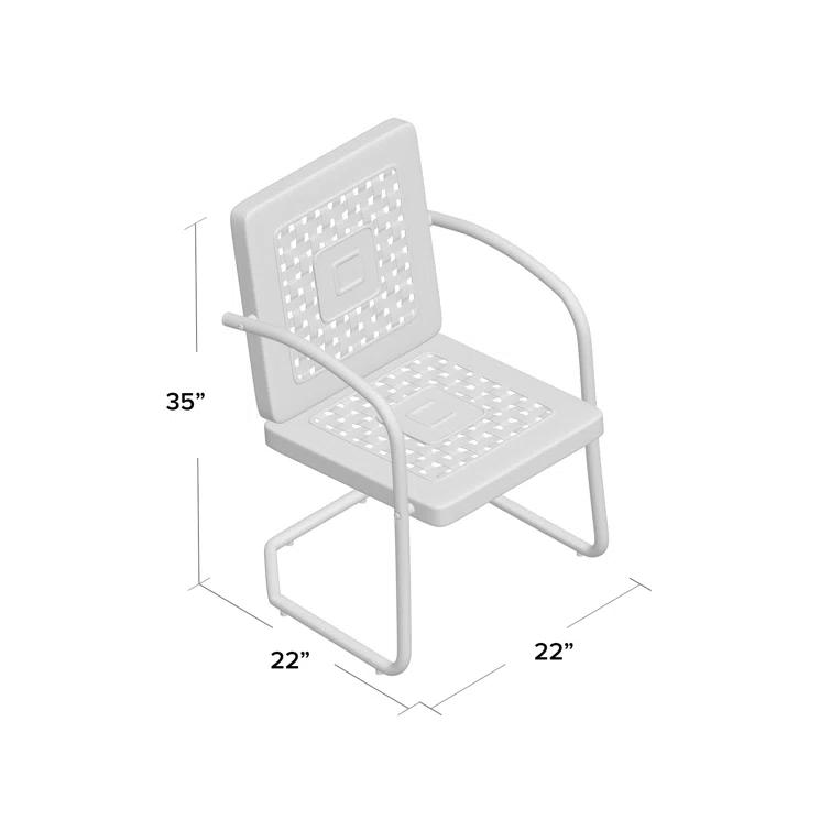 Kutcher Powder Coated Steel Outdoor Lounge Chair
