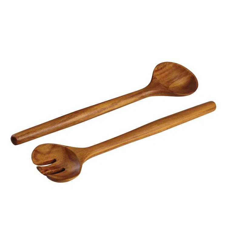 Anolon Pantryware Teak Wood Salad Serving Set, 3 Piece
