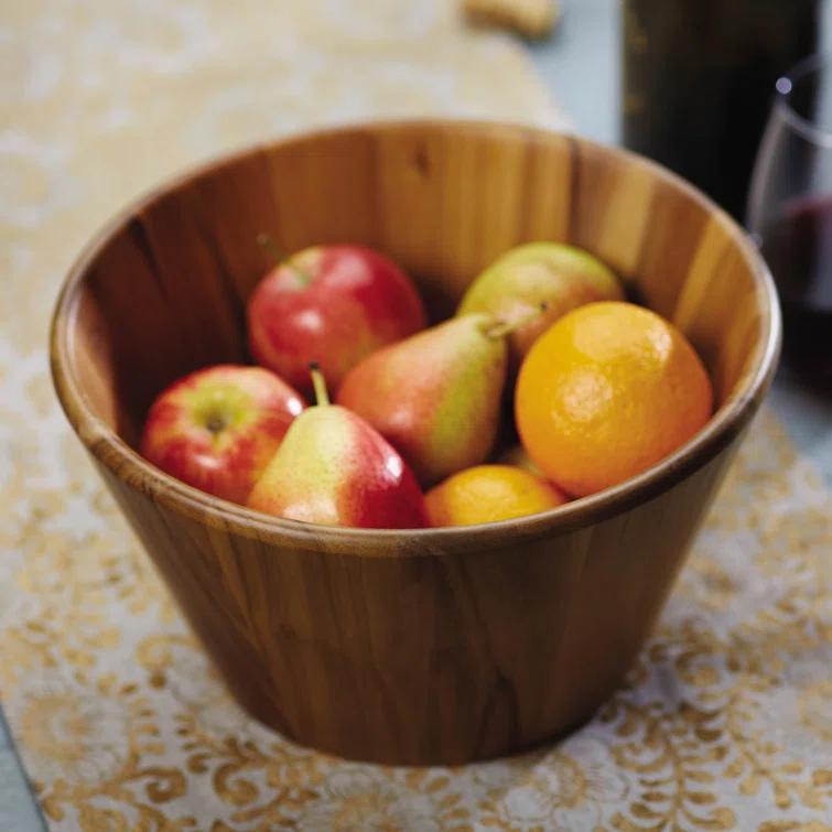 Anolon Pantryware Teak Wood Salad Serving Set, 3 Piece