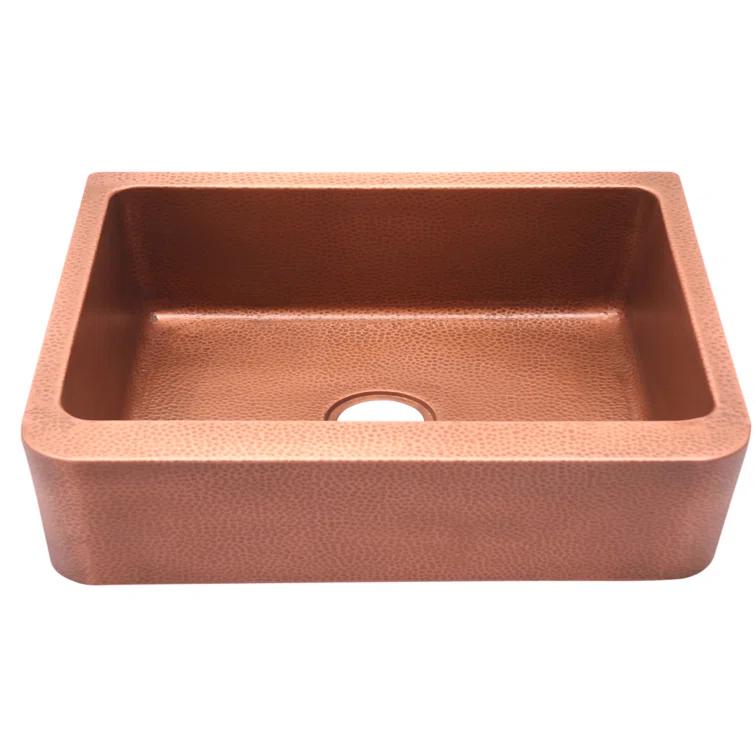 Barclay FSCSB3114-AC Avena 30'' L Farmhouse / Apron Single Bowl Copper Kitchen Sink