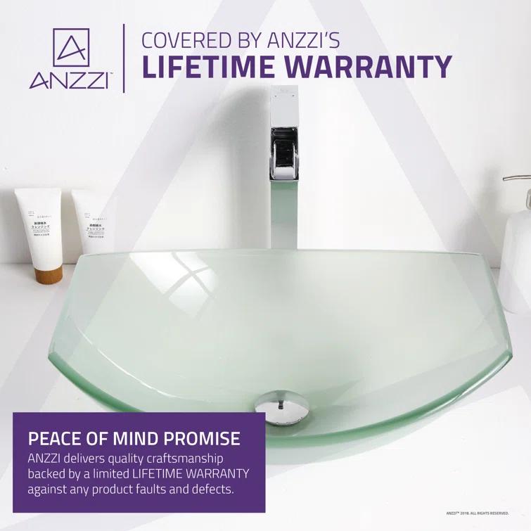 ANZZI Pendant 14.6'' Clear Tempered Glass Specialty Bathroom Sink