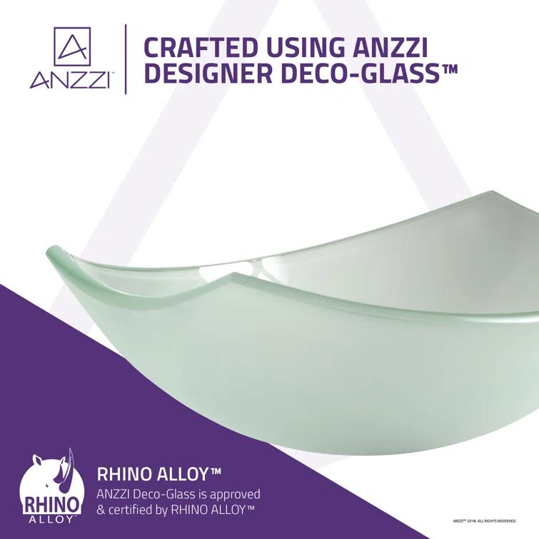 ANZZI Pendant 14.6'' Clear Tempered Glass Specialty Bathroom Sink
