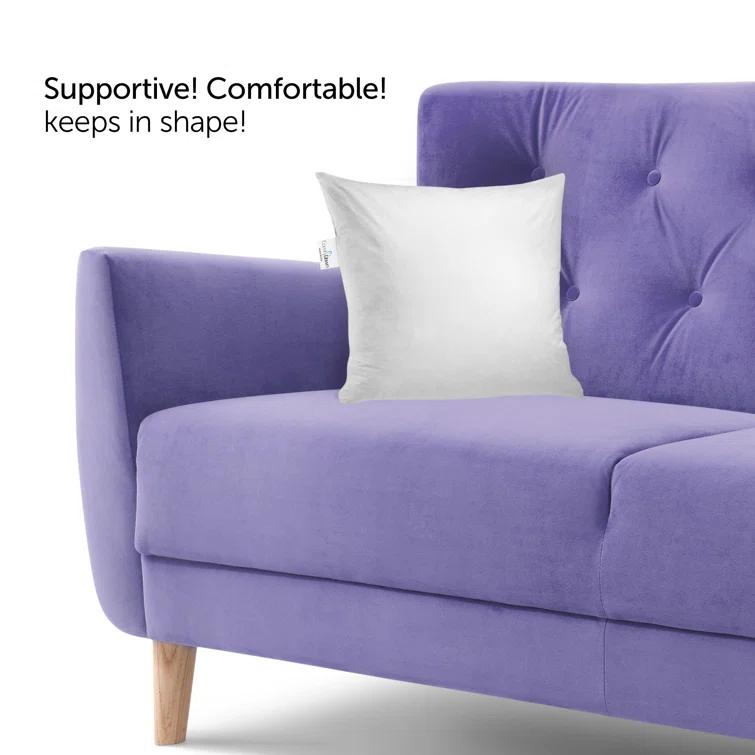 ComfyDown Decorative Throw Pillow Insert Down 100% Cotton Cover 233 Thread Count Square Pillow Insert
