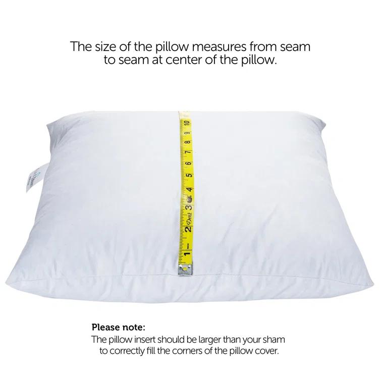 ComfyDown Decorative Throw Pillow Insert Down 100% Cotton Cover 233 Thread Count Square Pillow Insert