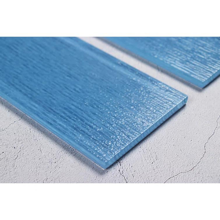 Premium Textured 4" x 12" Straight Edge Glass Subway Tile