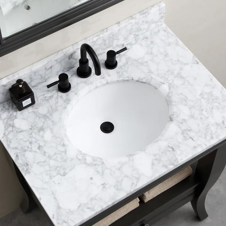 Avanity CUM16WT Vitreous China Oval Undermount Bathroom Sink with Overflow