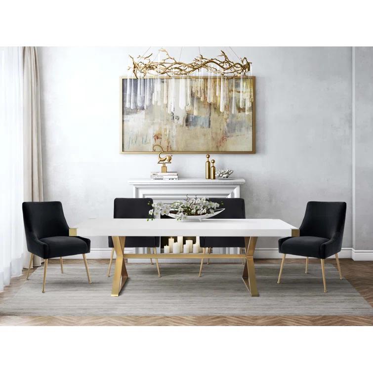 Beatrix 19'' H Velvet Upholstered Metal Parsons Chair
