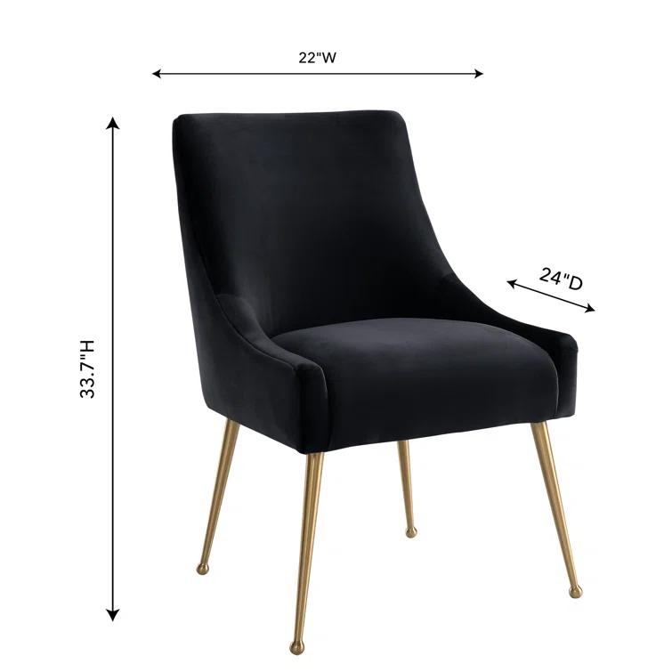 Beatrix 19'' H Velvet Upholstered Metal Parsons Chair
