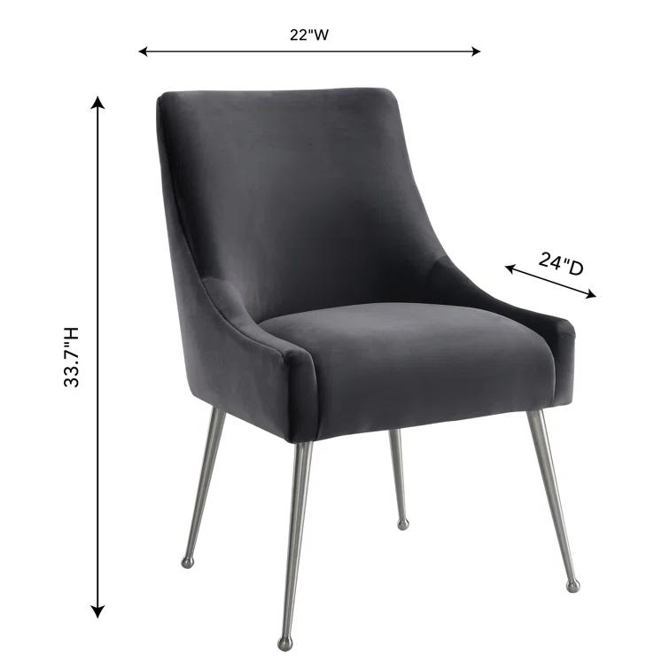 Beatrix 19'' H Velvet Upholstered Metal Parsons Chair