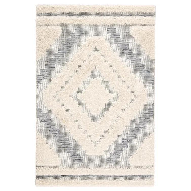 Versatile Gray Geometric Flatwoven Synthetic Rug 7'10"x10'10"