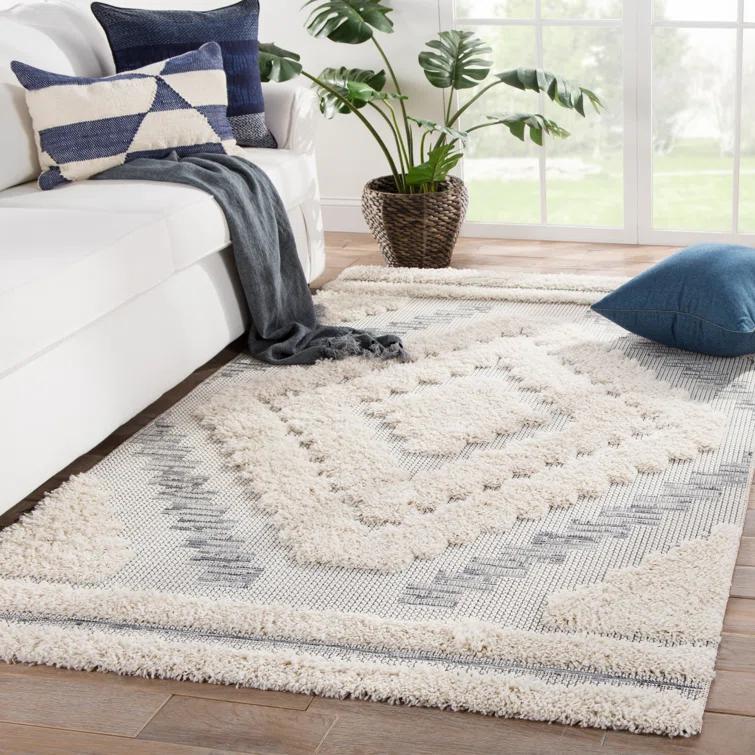 Versatile Gray Geometric Flatwoven Synthetic Rug 7'10"x10'10"