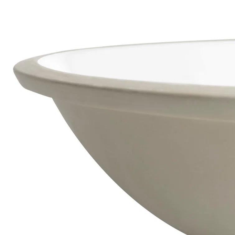 Safavieh Nerida 16.92'' White Ceramic Circular Bathroom Sink with Overflow