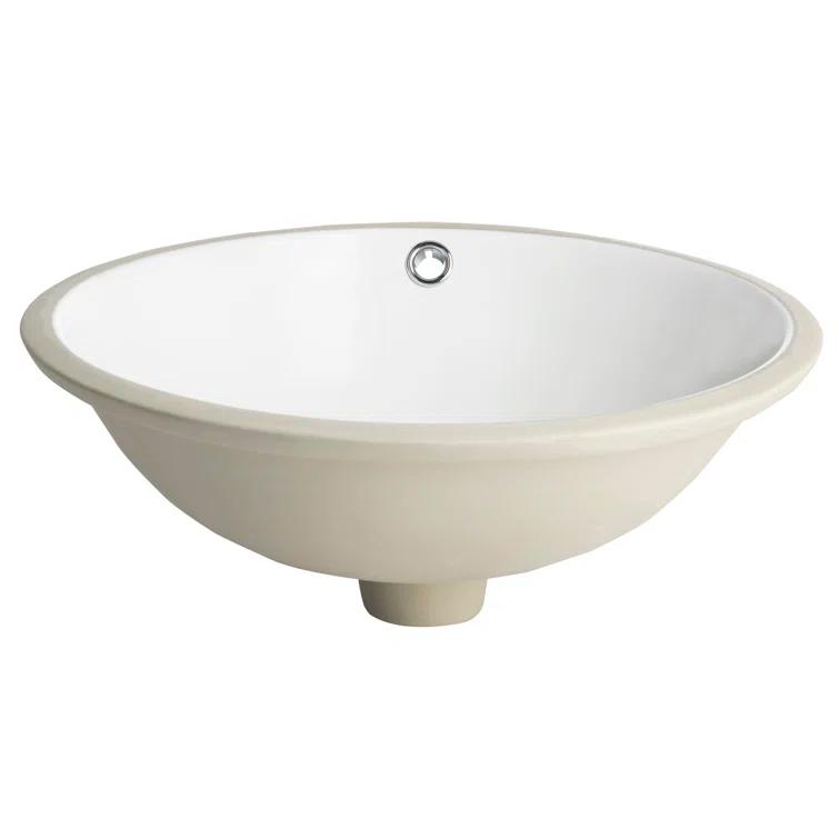 Safavieh Nerida 16.92'' White Ceramic Circular Bathroom Sink with Overflow