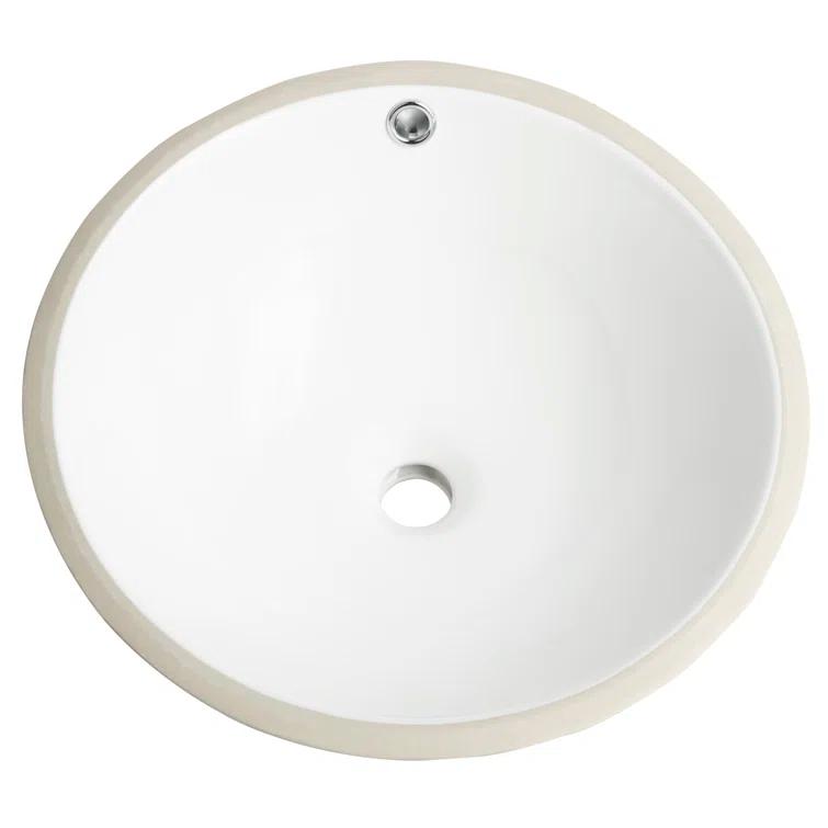 Safavieh Nerida 16.92'' White Ceramic Circular Bathroom Sink with Overflow
