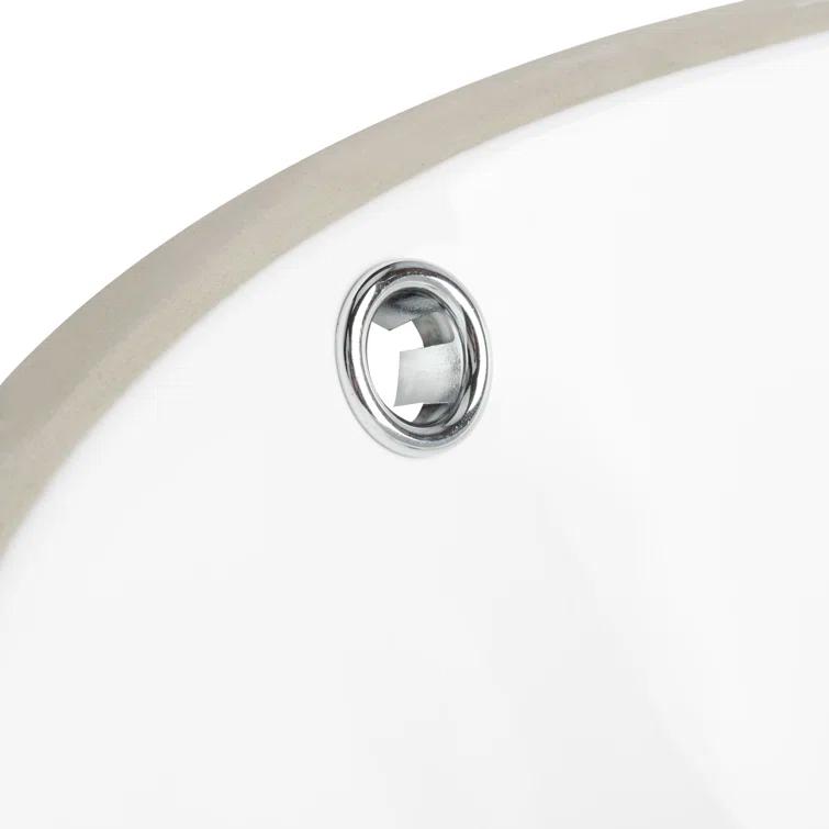 Safavieh Nerida 16.92'' White Ceramic Circular Bathroom Sink with Overflow