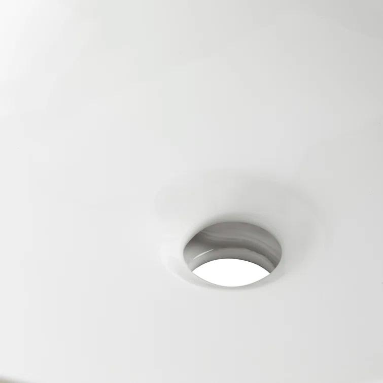 Safavieh Nerida 16.92'' White Ceramic Circular Bathroom Sink with Overflow