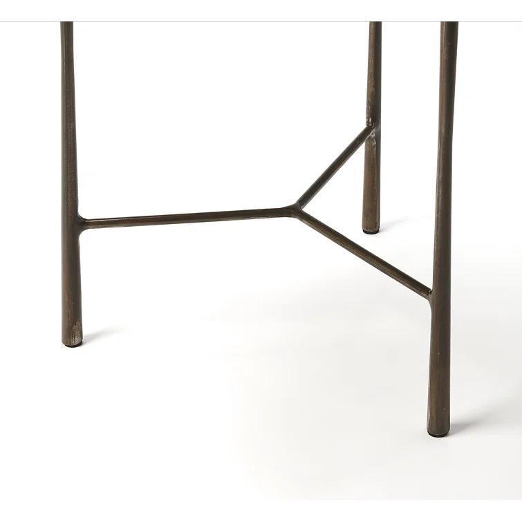 Round 12" Brisbane Wood & Metal End Table
