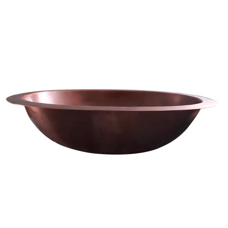 Barclay Finn 15.5'' Smooth Antique Copper Metal Oval Bathroom Sink