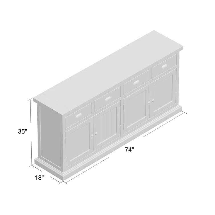 Kinston 74" Wide Solid Wood Sideboard