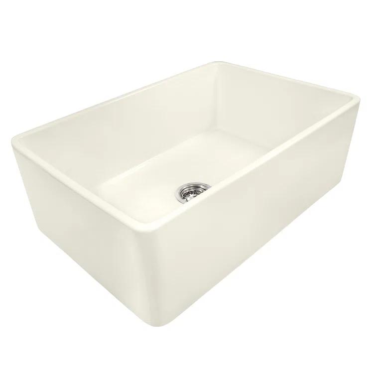 Ruvati 33 inch Fireclay Farmhouse Apron-Front Kitchen Sink Reversible