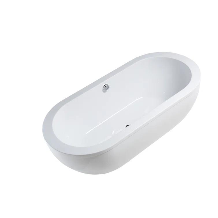 71" x 34" Freestanding Soaking Bathtub