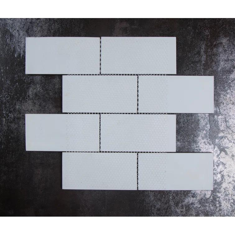 Premium Hand Painted 3" x 6" Straight Edge Glass Mosaic Subway Tile