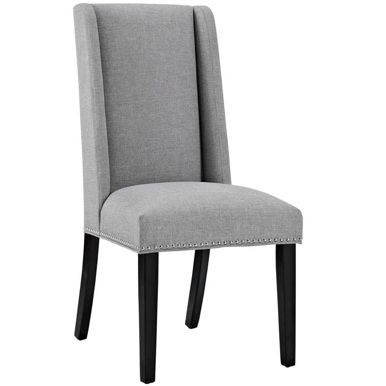 Modway Baron White Vinyl and Wood Frame Dining Chairs