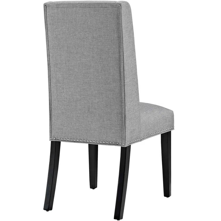 Modway Baron White Vinyl and Wood Frame Dining Chairs