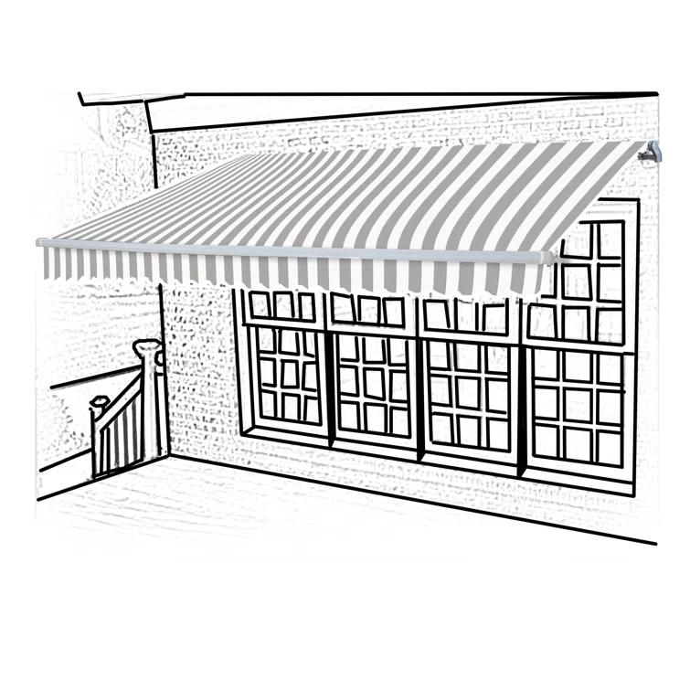 ALEKO ALEKO Motorized Retractable Outdoor Awning with White Frame