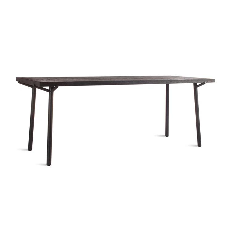 Branch Oak Solid Wood Top Metal Base Dining Table