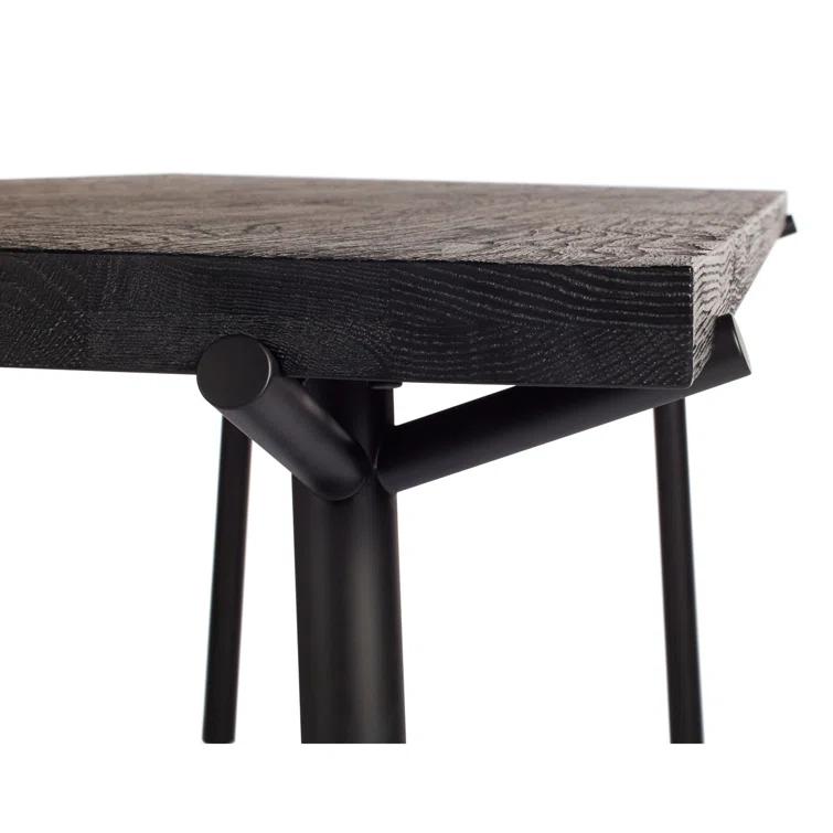 Branch Oak Solid Wood Top Metal Base Dining Table