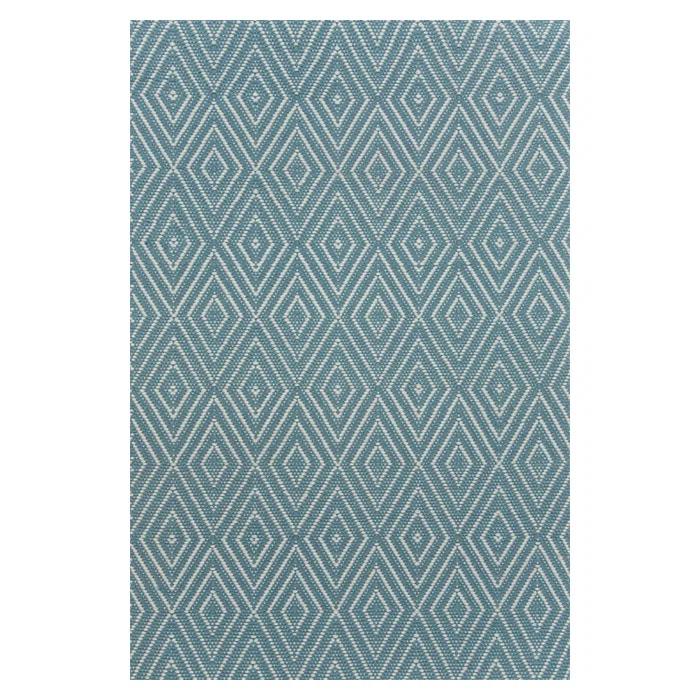 Diamond Slate/Light Blue Handwoven Indoor/Outdoor Rug