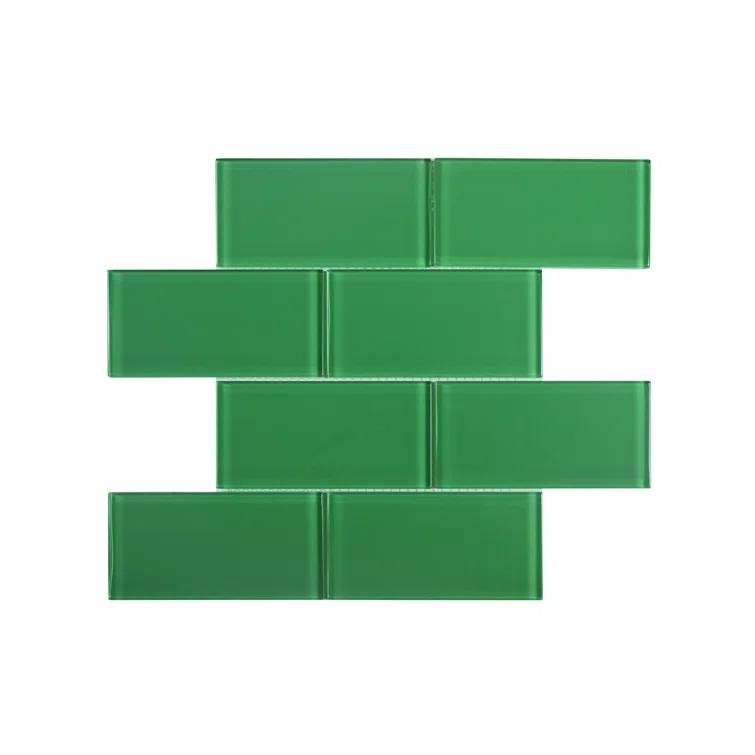 Premium 3" x 6" Straight Edge Glass Mosaic Subway Tile