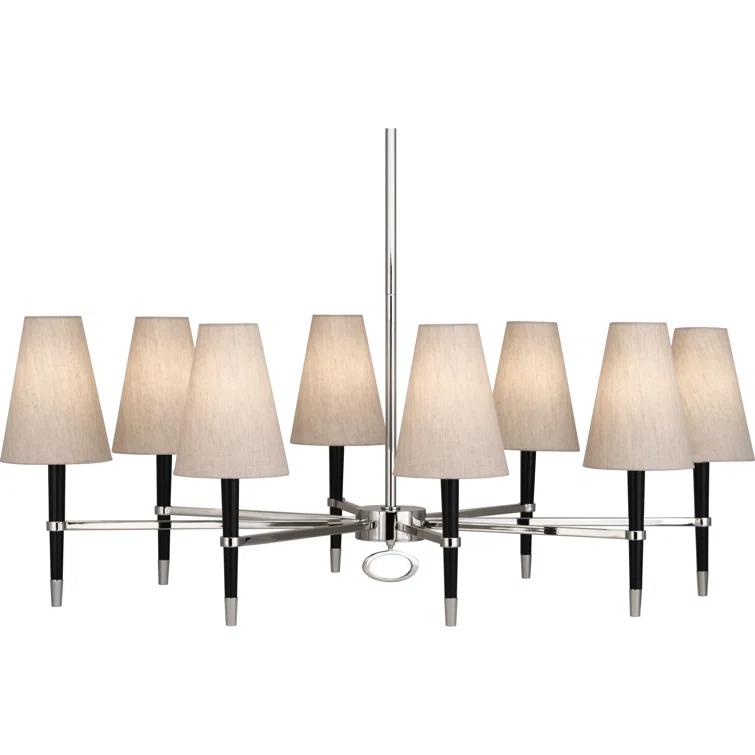 Ventana 8 - Light Fabric Dimmable Tiered Chandelier