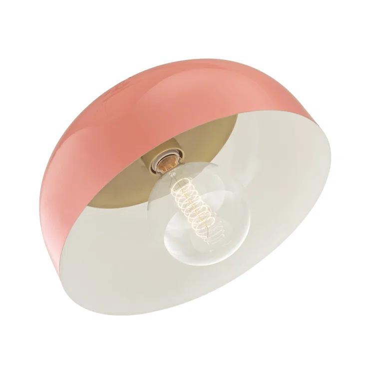 Dea Semi-Flush Mount Light - Aged Brass and Pink / Small