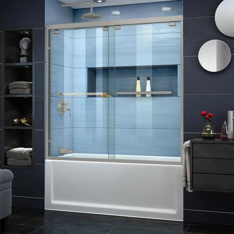 Encore 56" W x 58" H Semi-Frameless Tub Door with ClearMax Technology