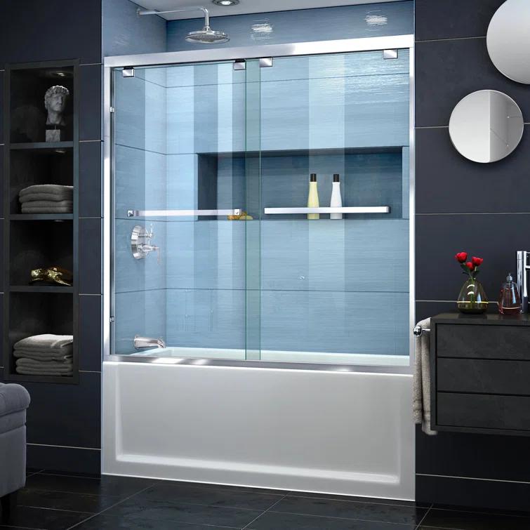 Encore 56" W x 58" H Semi-Frameless Tub Door with ClearMax Technology