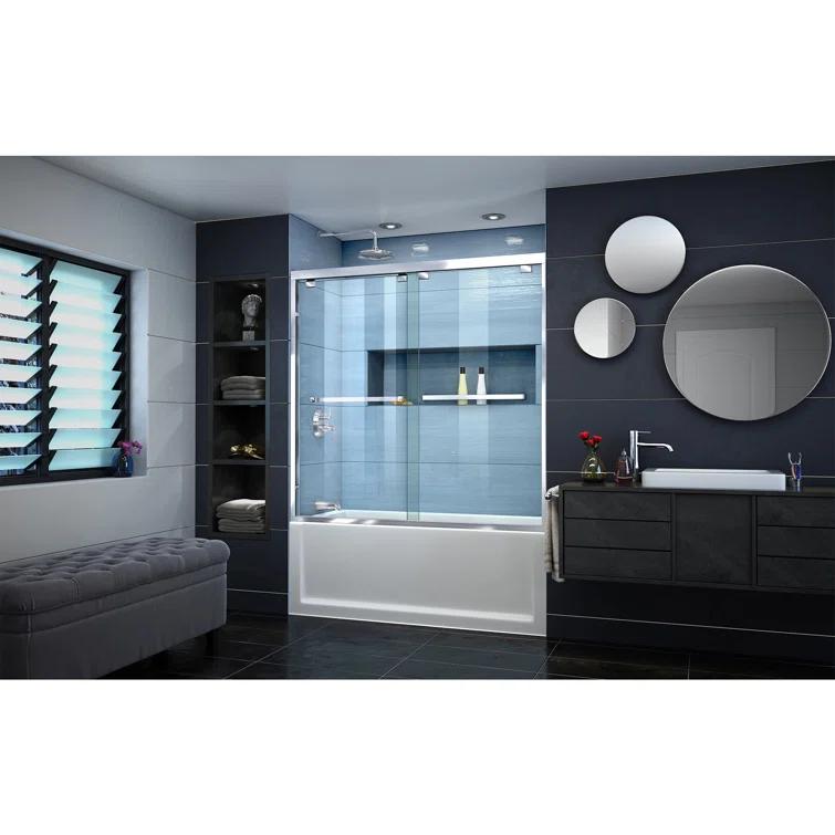 Encore 56" W x 58" H Semi-Frameless Tub Door with ClearMax Technology