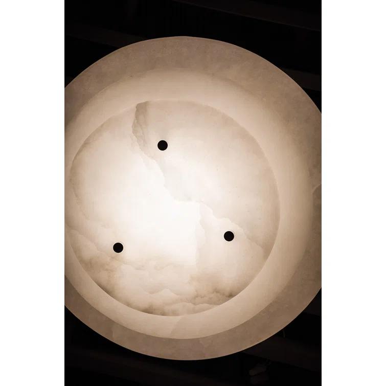 Gatsby Aged Brass LED Flush Mount with Alabaster Shade