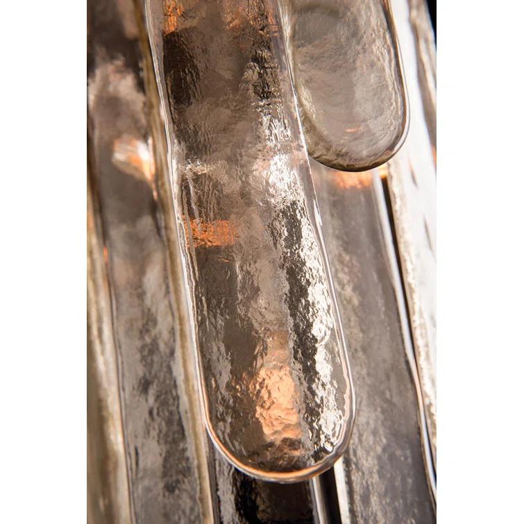 Champagne Glass and Polished Nickel 16-Light Indoor Chandelier