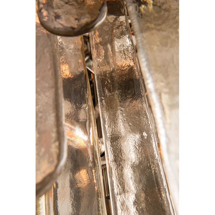 Champagne Glass and Polished Nickel 16-Light Indoor Chandelier